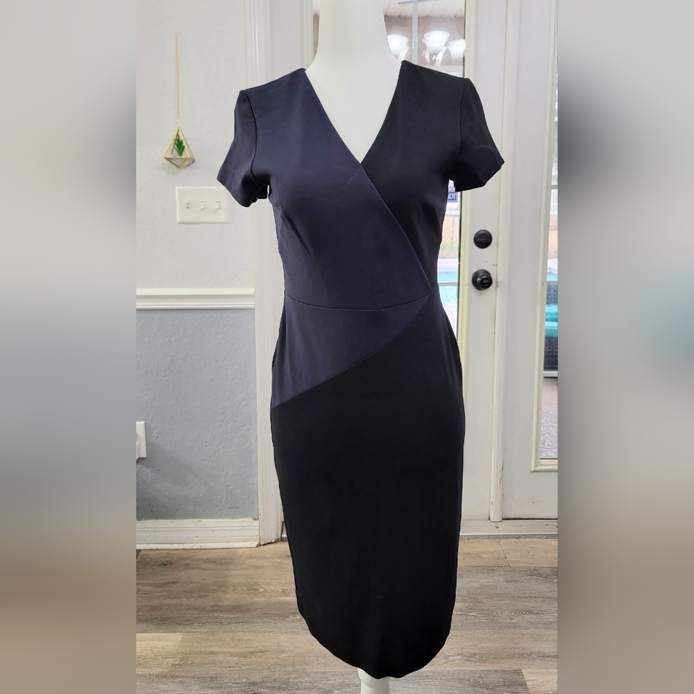 Ann Taylor Elegant Black And Navy Dress